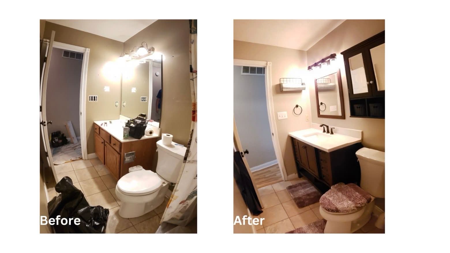 Bathroom renovation before and after